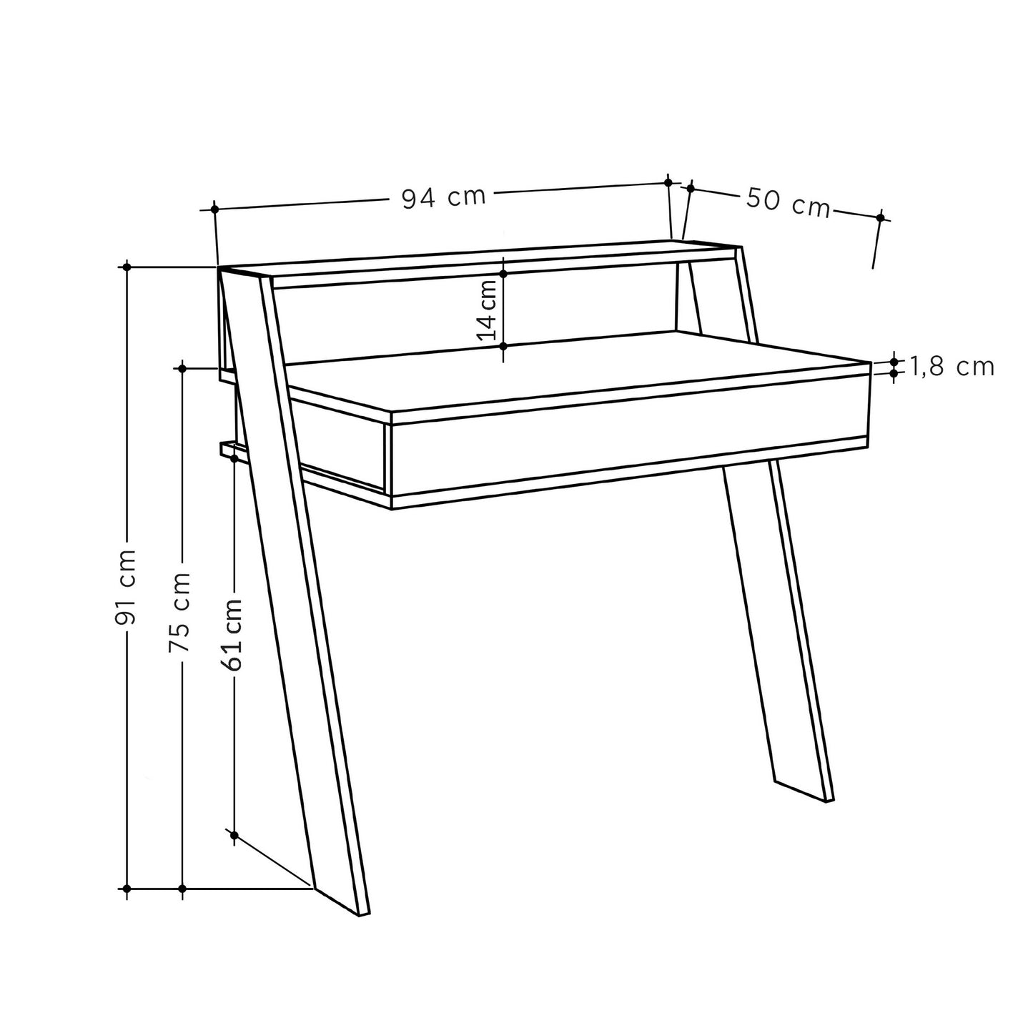Radni stol, Antracit, Cowork Working Table - Anthracite