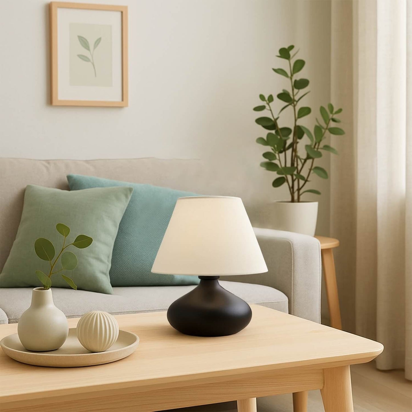 Stolna lampa 217, krem, crna