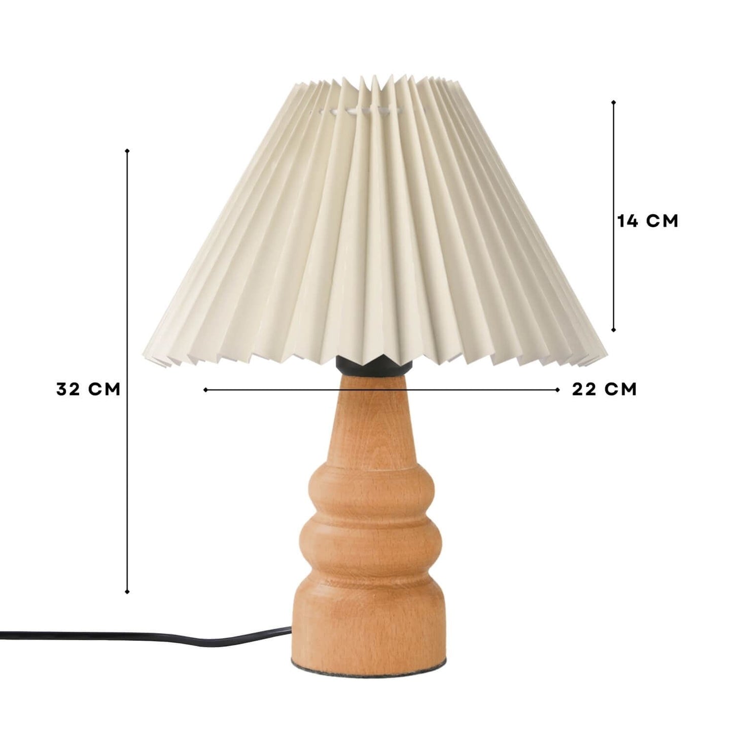 Stolna lampa 224, krem, hrast