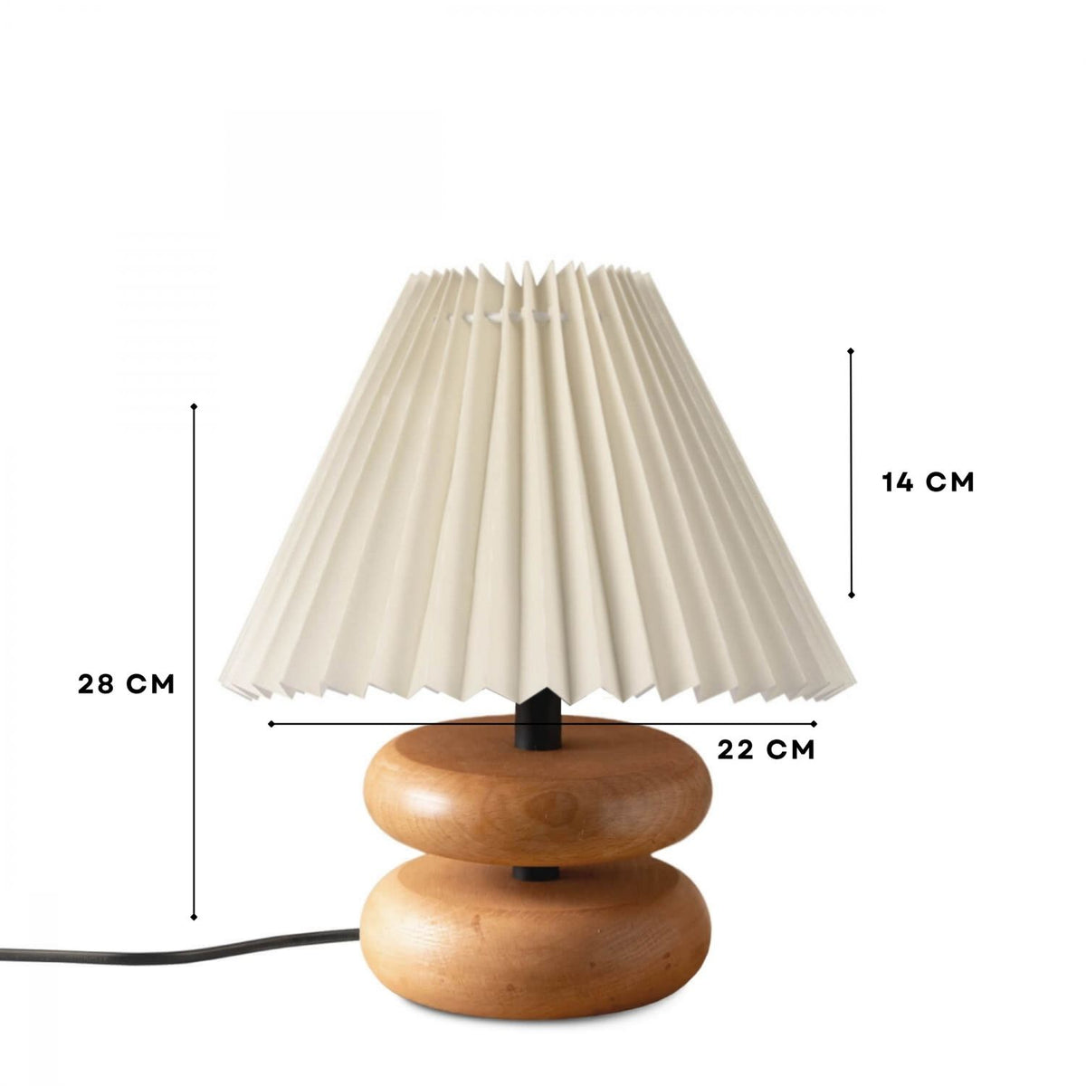 Stolna lampa 262, krem, hrast