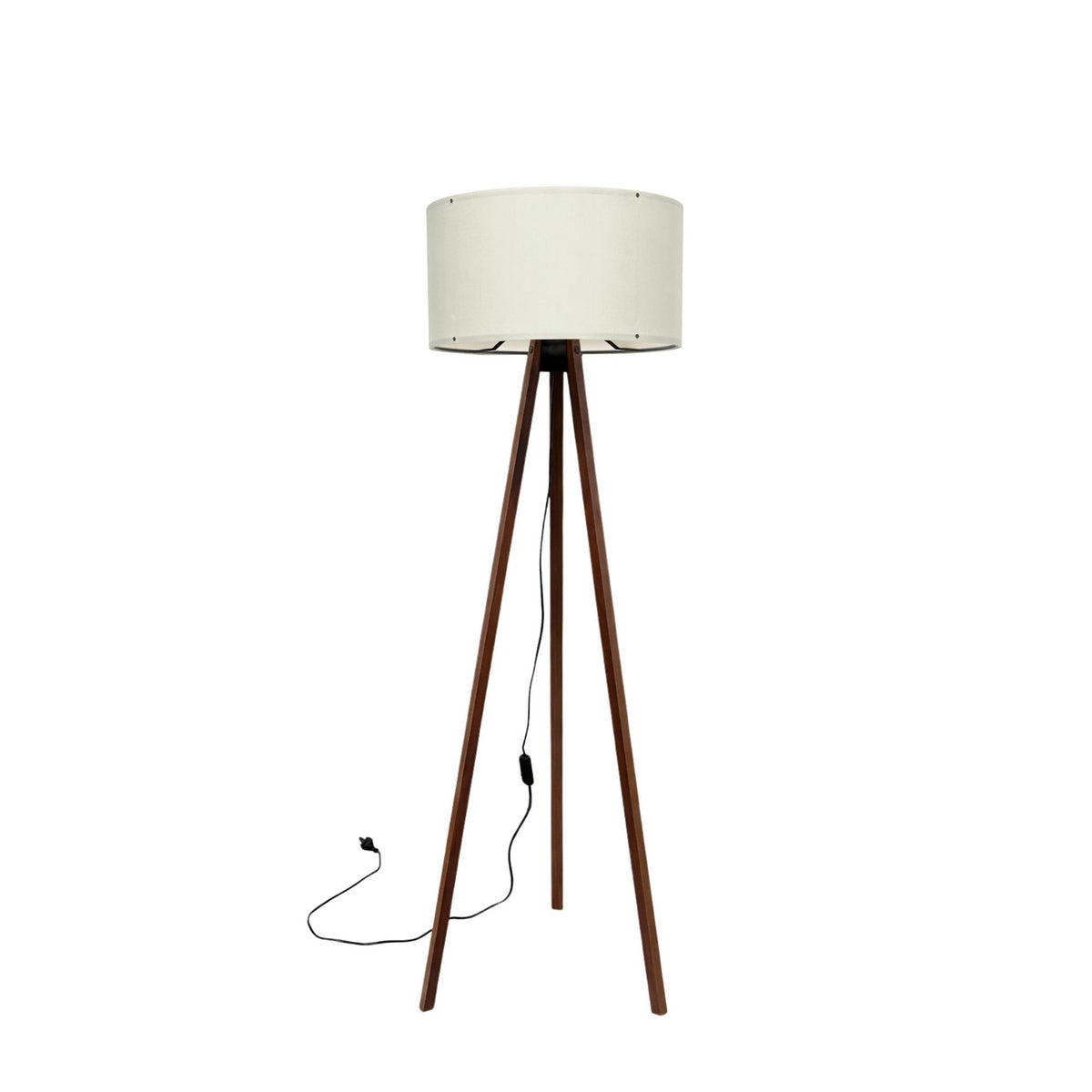 Podna lampa OAK bijela- drvo, 70% MDF- 30% platno , 38 x 140 cm, promjer sjenila 38 cm, duljina kabla 200 cm, E27 60 W max., AYD-1528