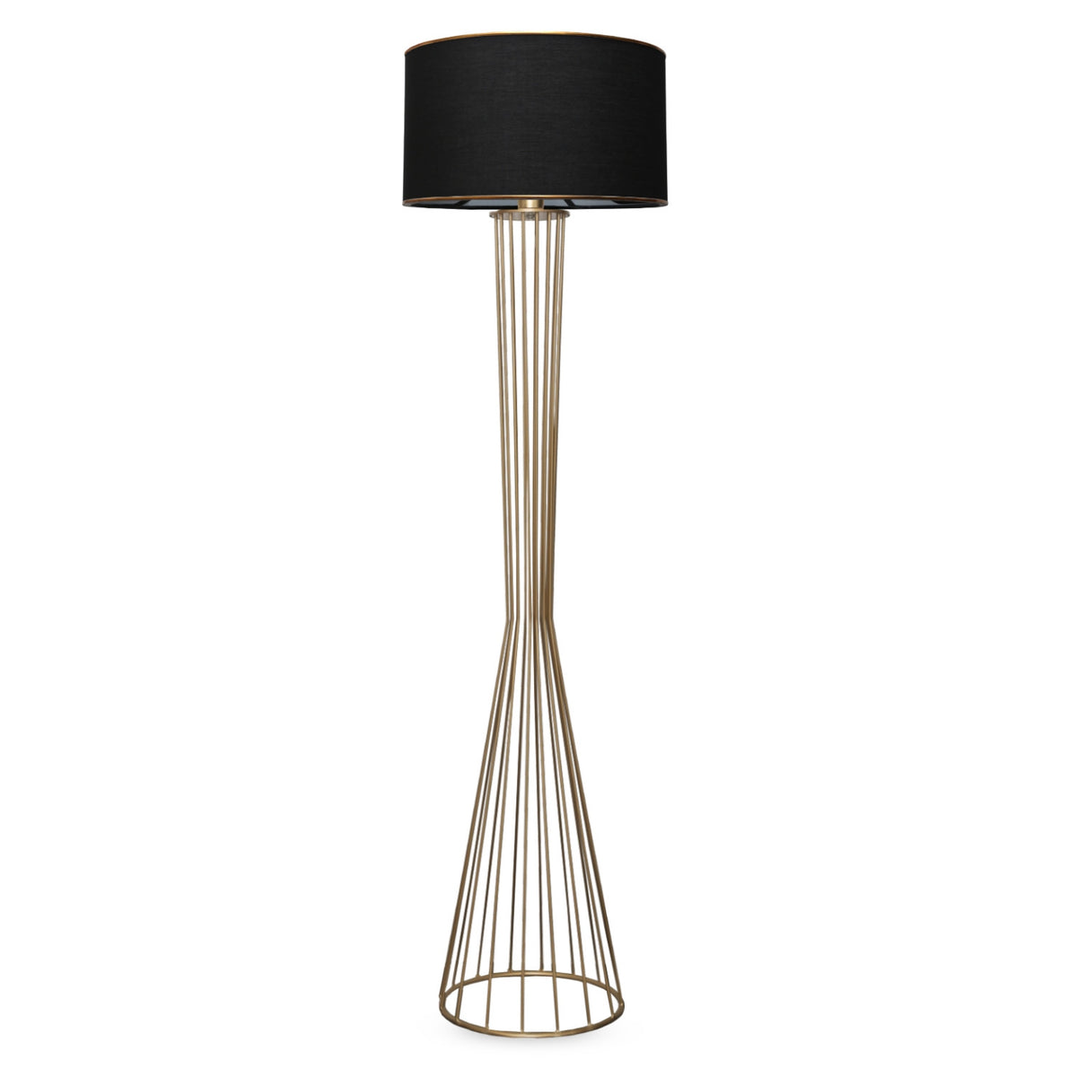 Podna lampa FLOOR crno-zlata, metal-platno, 21 x 38 cm, visina 155 cm, E27 60 W, AYD-3078