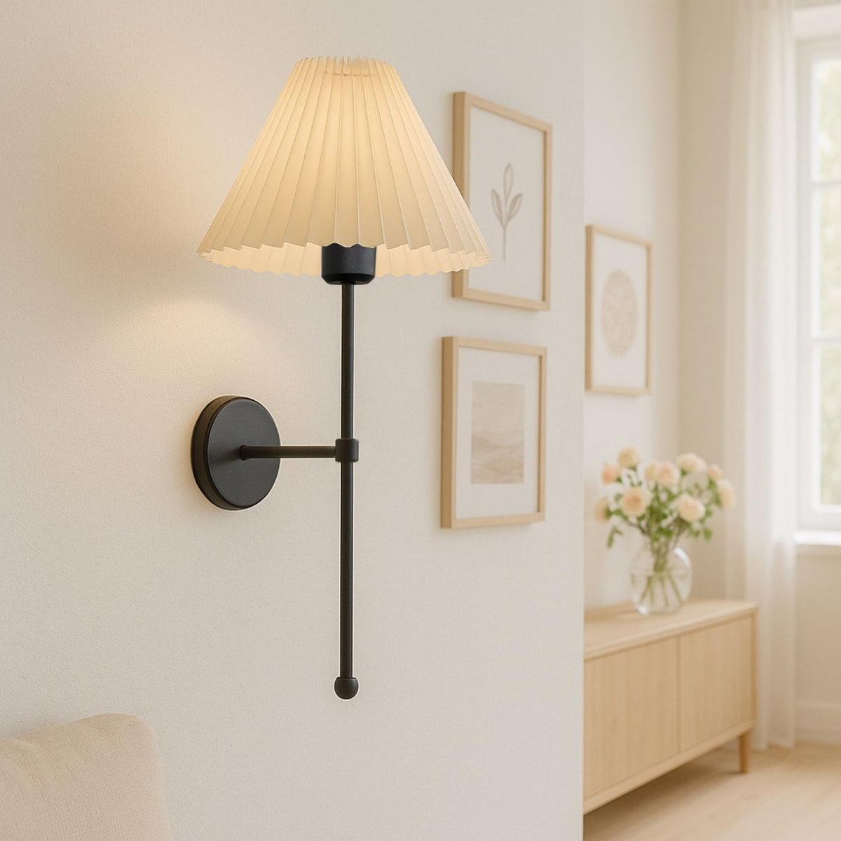 Zidna lampa 293, krem, crna