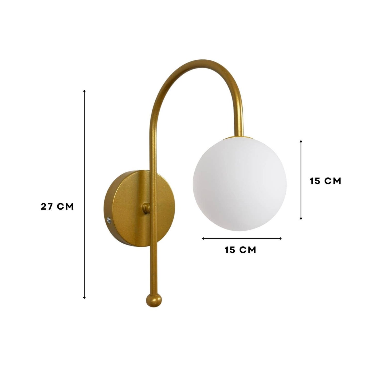 Zidna lampa 767, bijela, zlatna