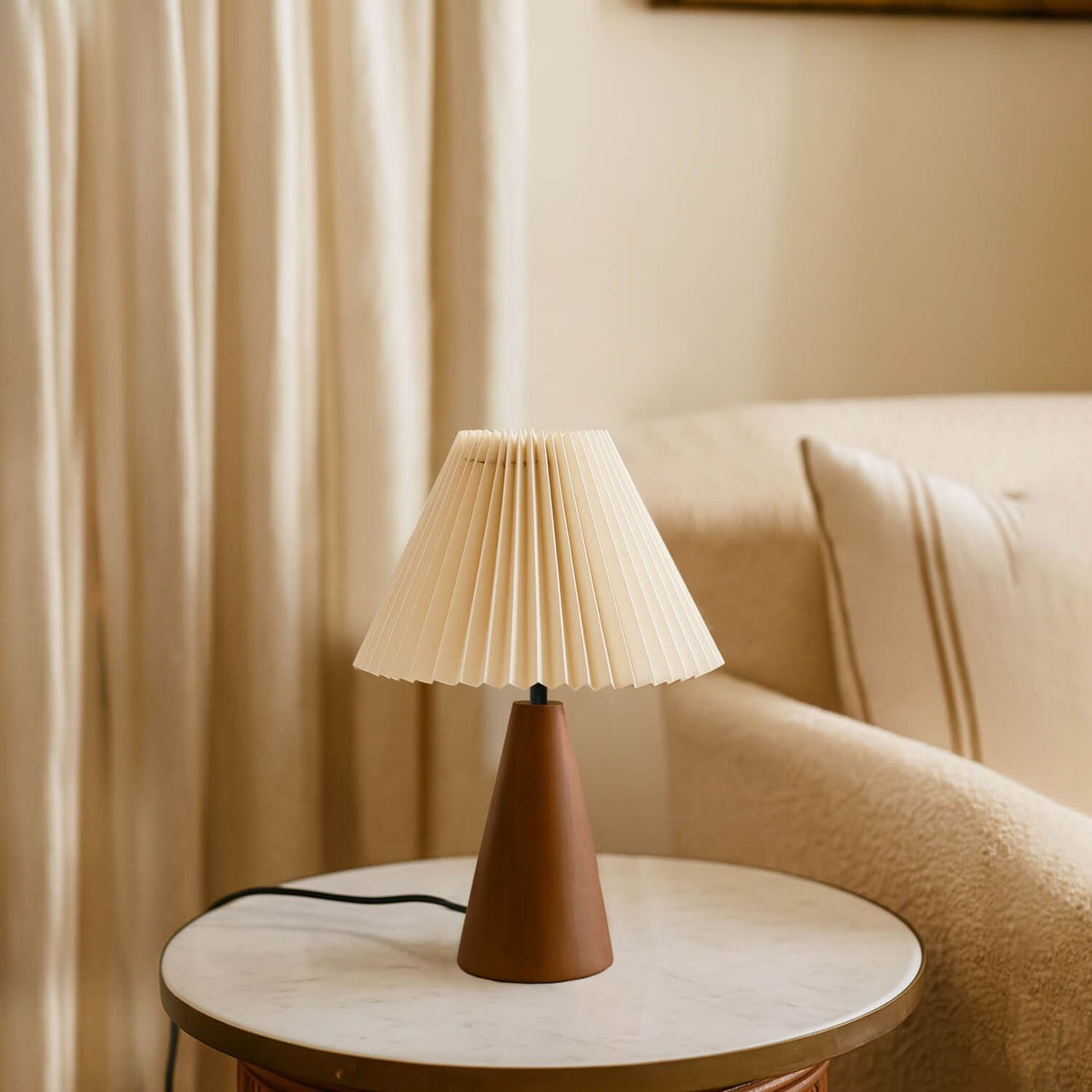 Stolna lampa 774, krem, orah