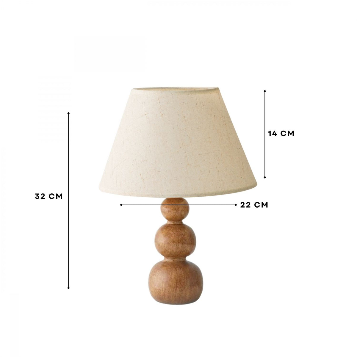 Stolna lampa 798, krem, hrast