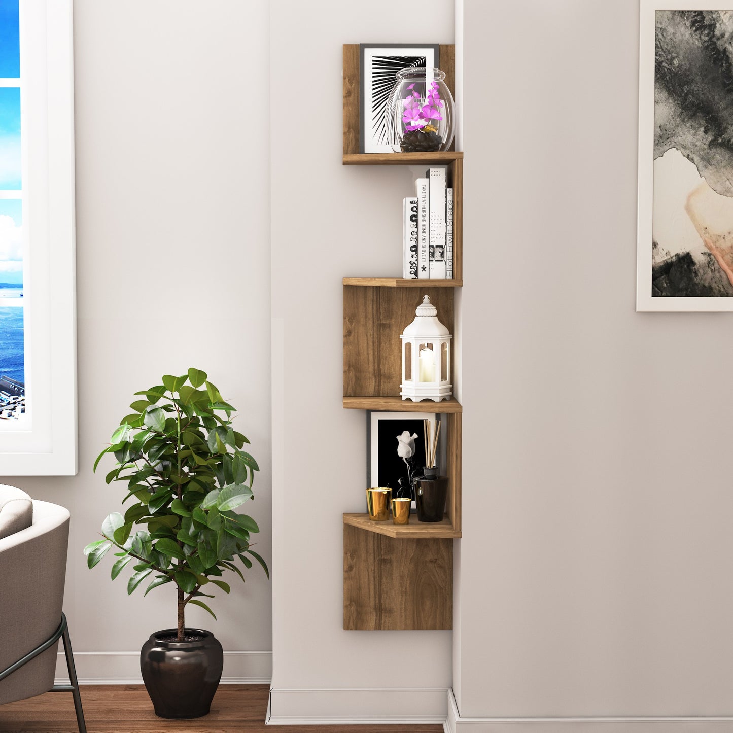 Zidna polica, Desaldo - Walnut