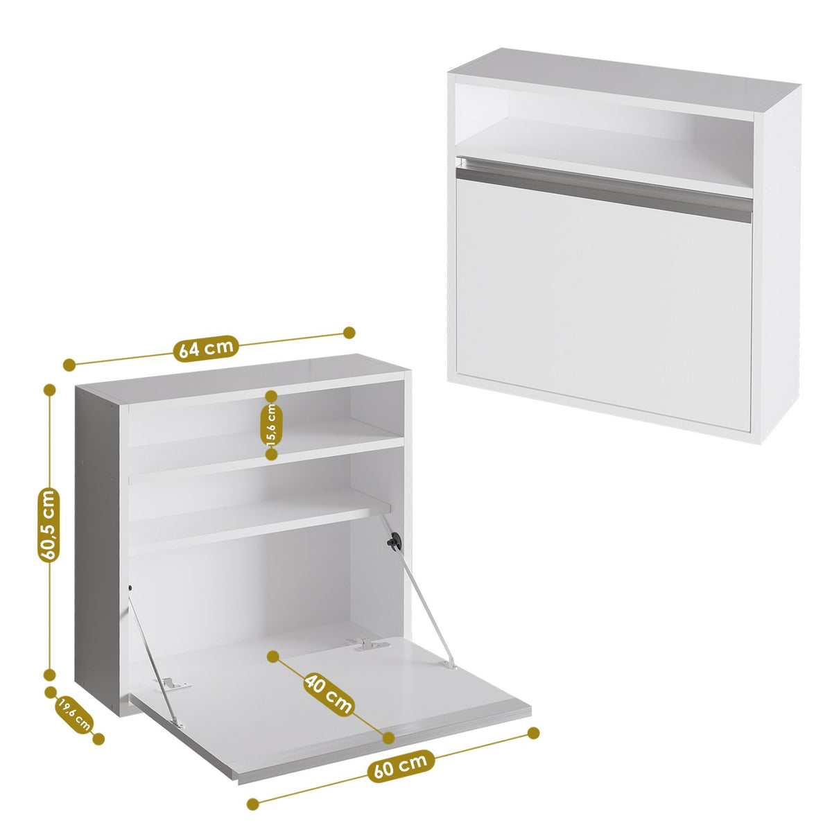 Radni stol, Bijela boja, Optimum - White
