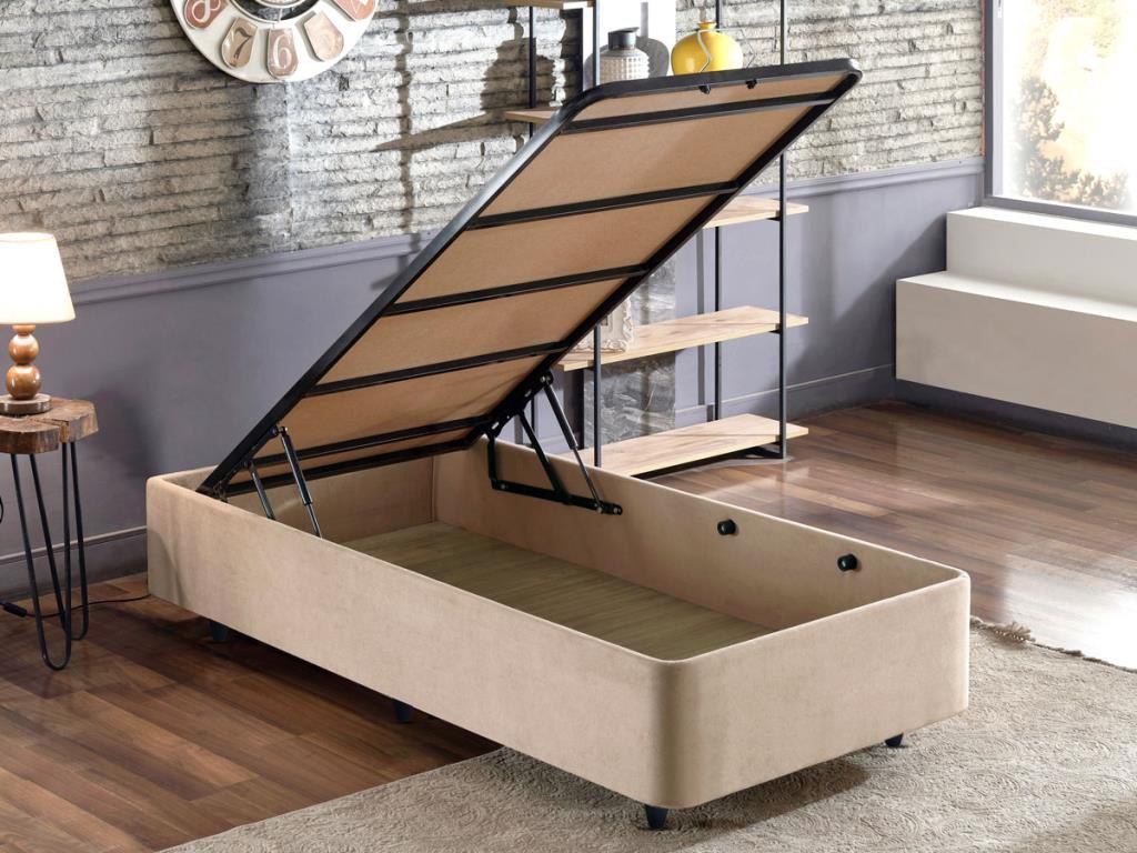 Osnova i uzglavlje kreveta za jednu osobu, Svijetlo smeđa, Polo - Light Brown (100 x 200)