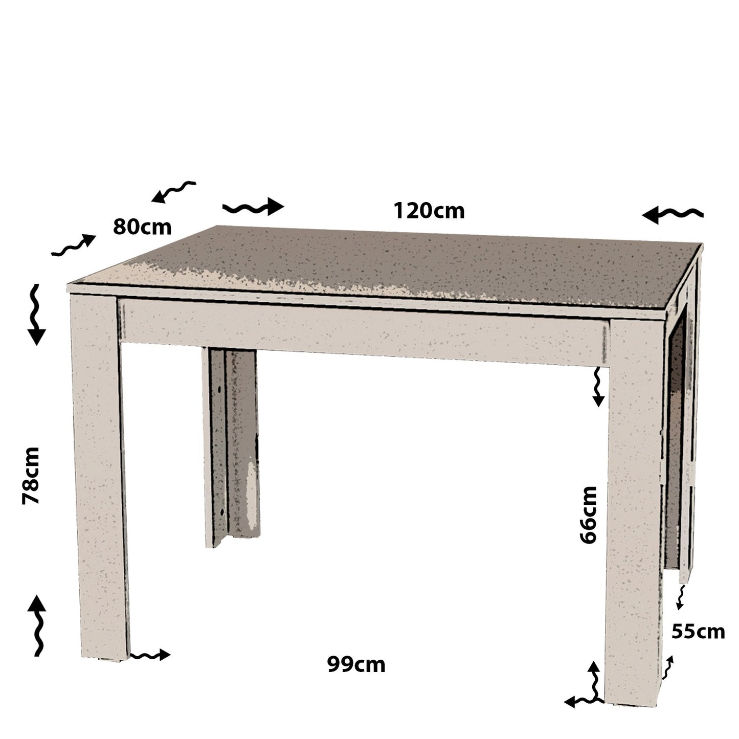 Blagovaonski stol, Single 120 - Oak