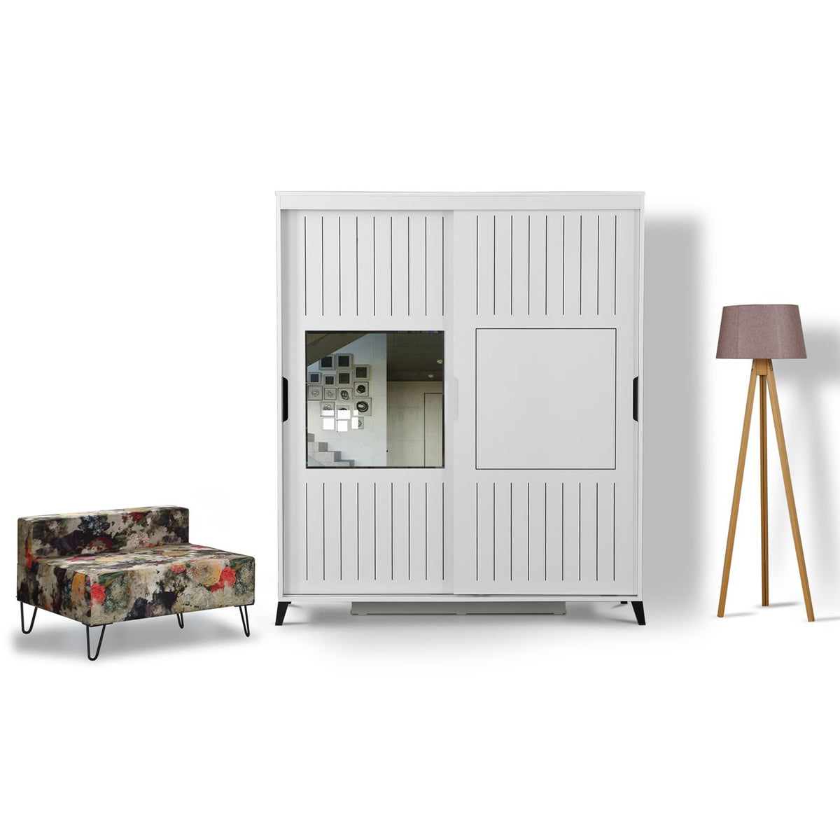 Ormar, Pasific Home Fuga - 180 sjajano bijeli ormar