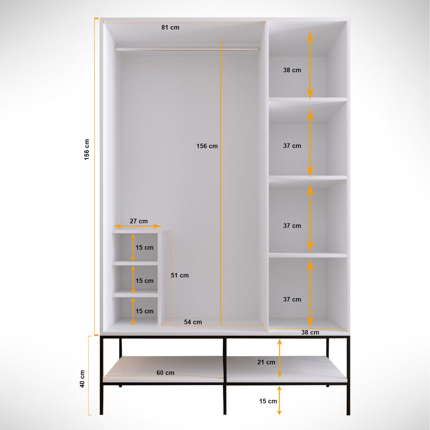 Garderoba, Martin 3 - White
