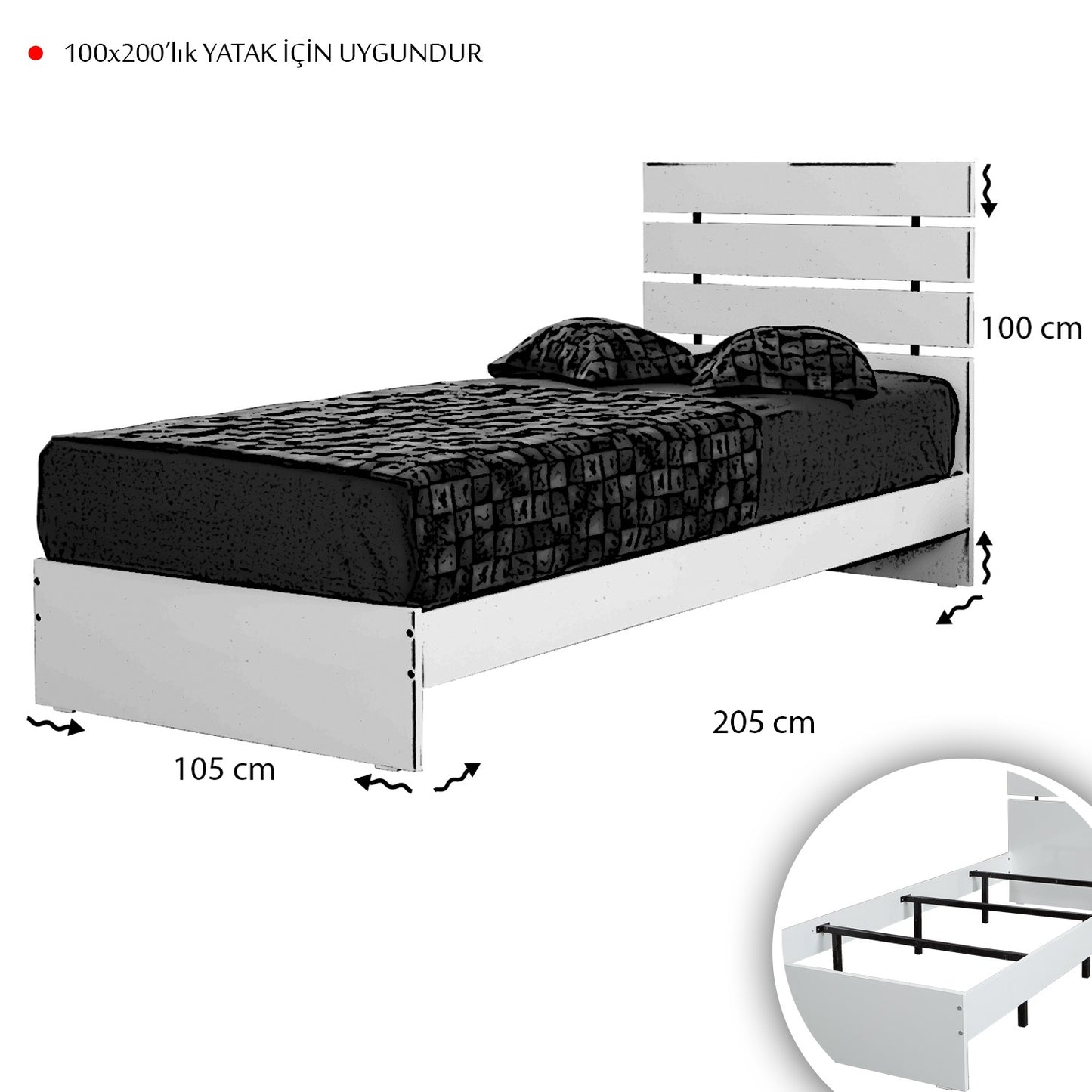 Jednostruki krevet, Fuga 100LK - Oak