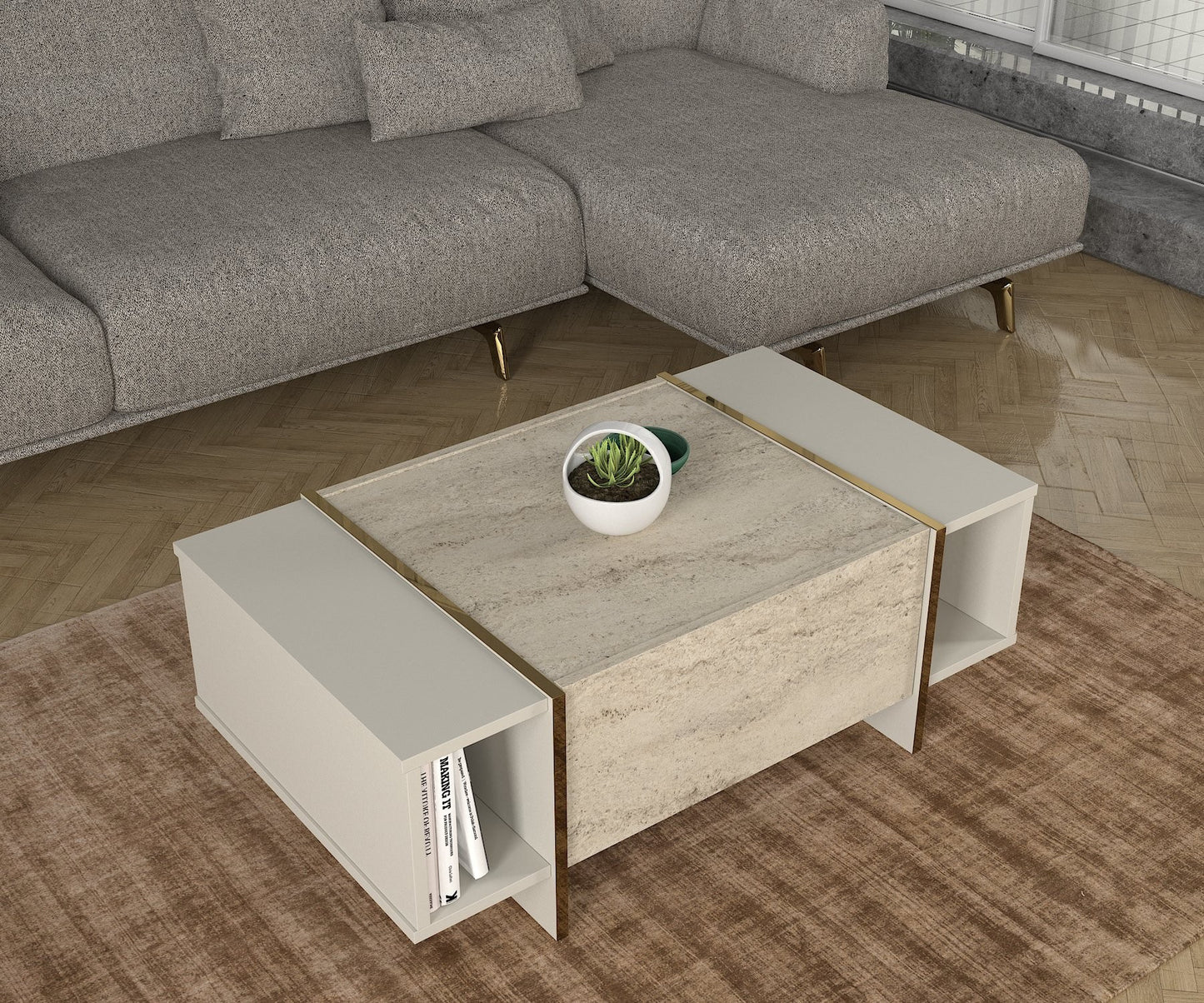 Stolić za kavu VEYRON, boja Travertine, boja sandstone