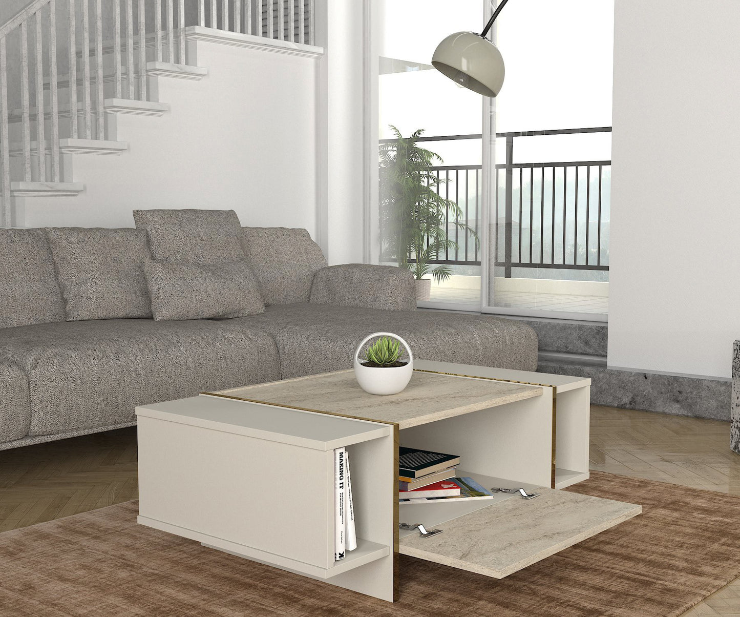 Stolić za kavu VEYRON, boja Travertine, boja sandstone