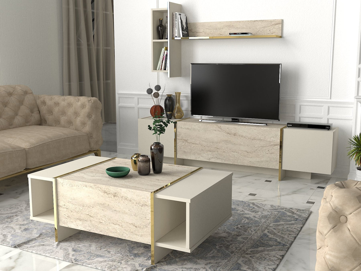 Stolić za kavu VEYRON, boja Travertine, boja sandstone