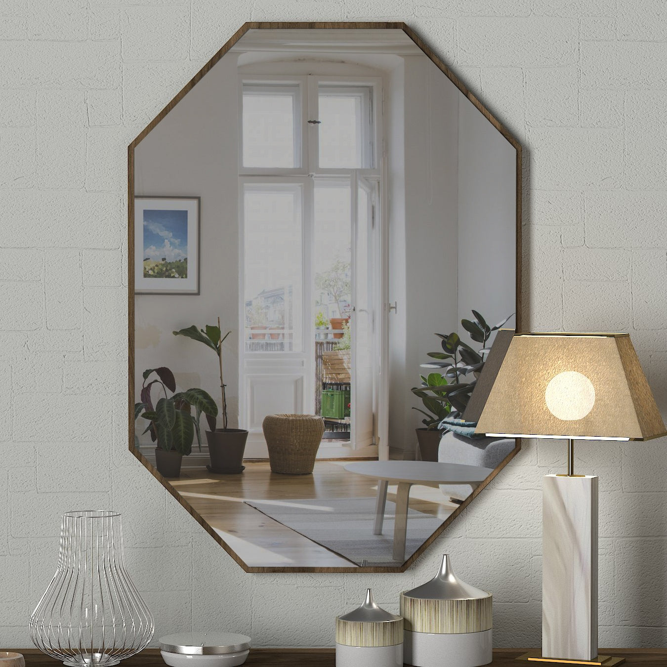 Ukrasno drveno ogledalo, Orah, Lost - Walnut