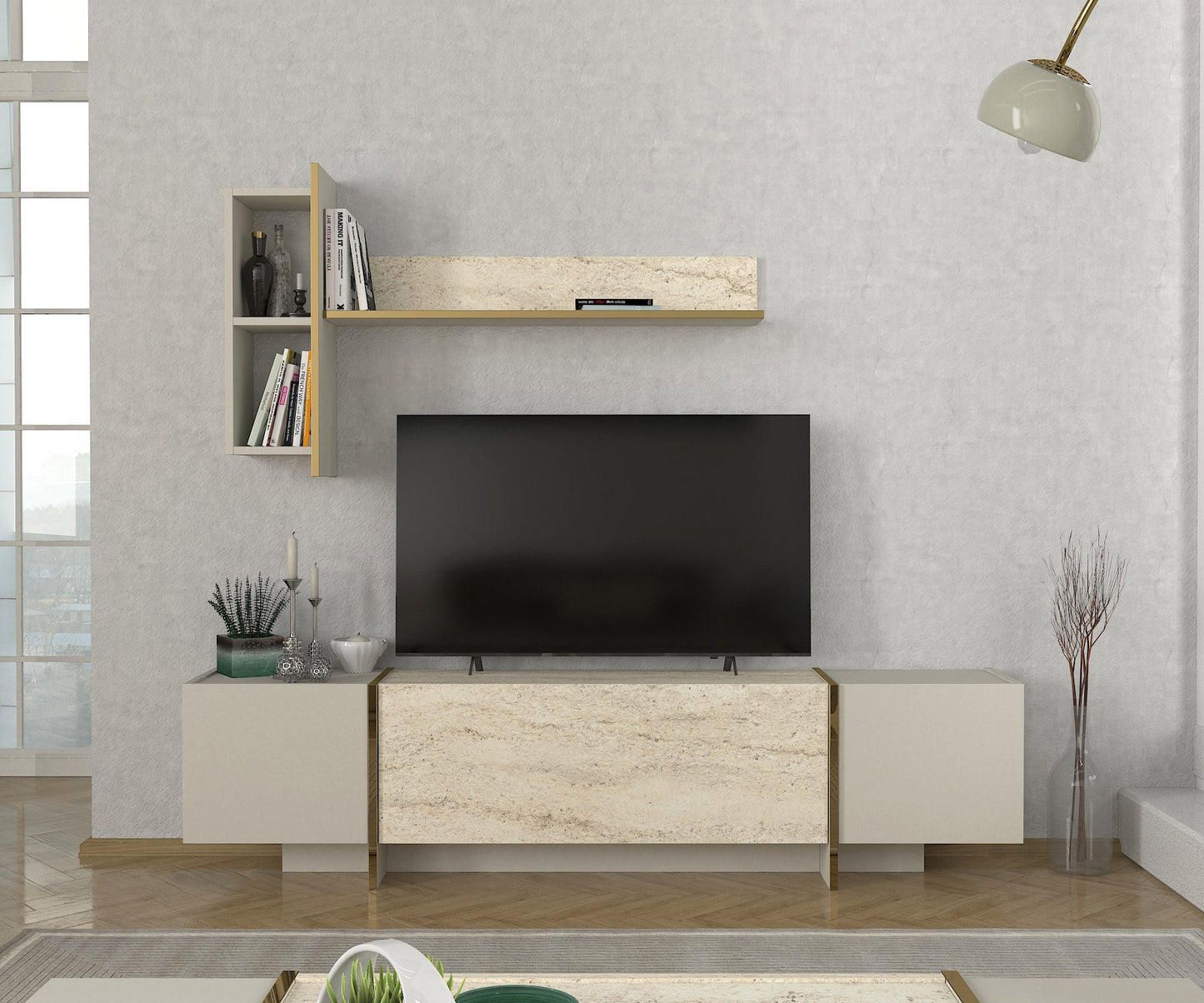 TV jedinica VEYRON, boja Travertine, boja sandstone