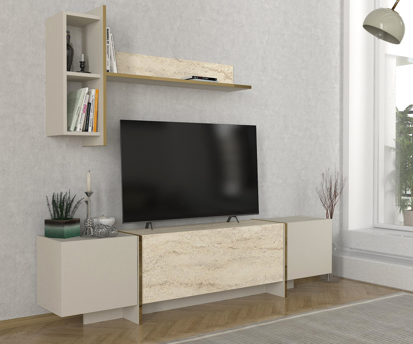 TV jedinica VEYRON, boja Travertine, boja sandstone