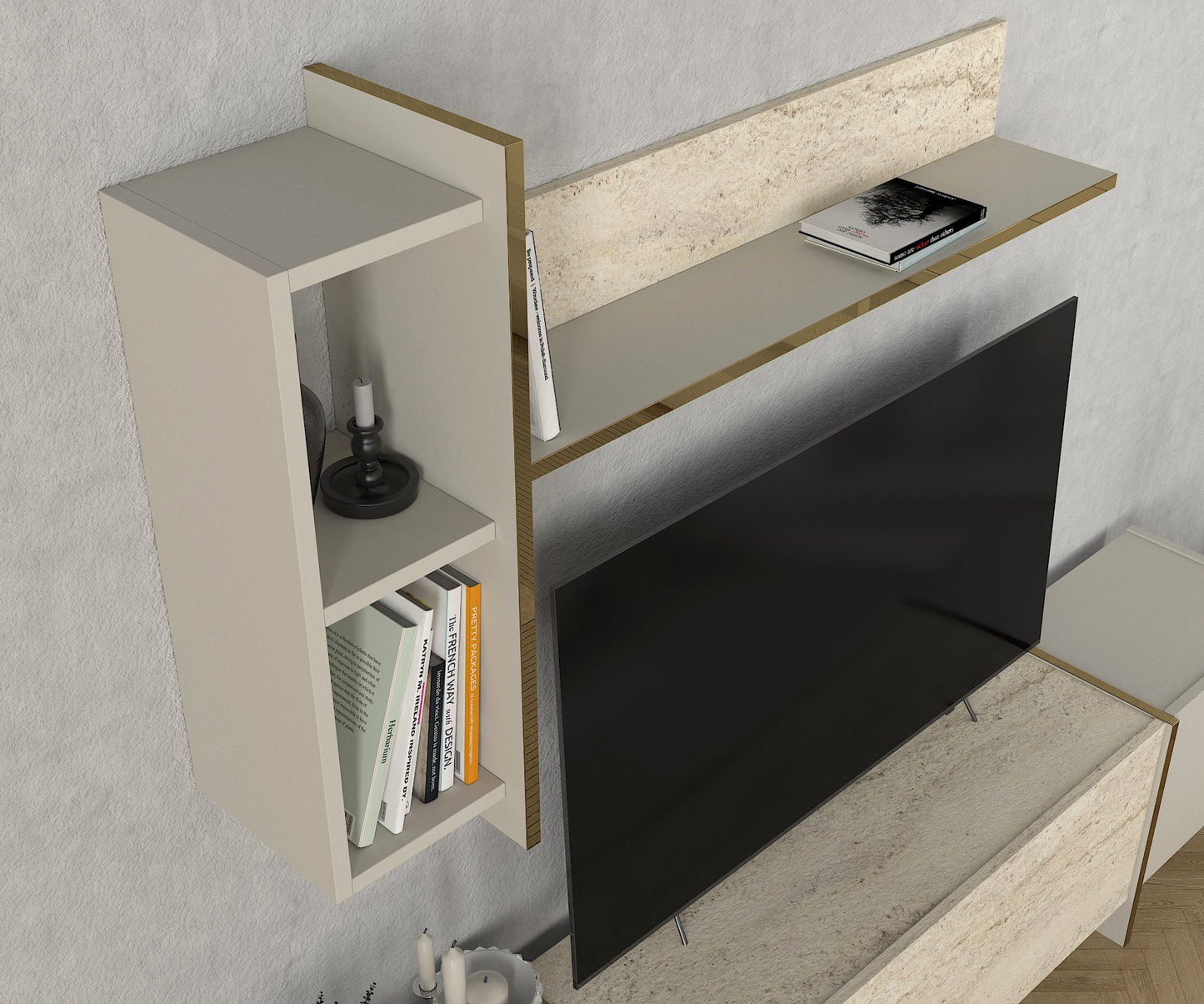TV jedinica VEYRON, boja Travertine, boja sandstone