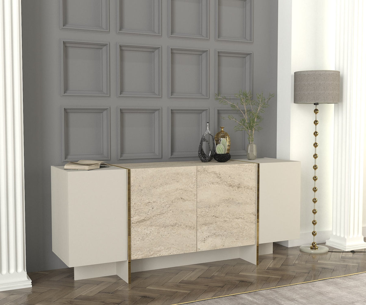 Komoda VEYRON, boja Travertine, boja sandstone