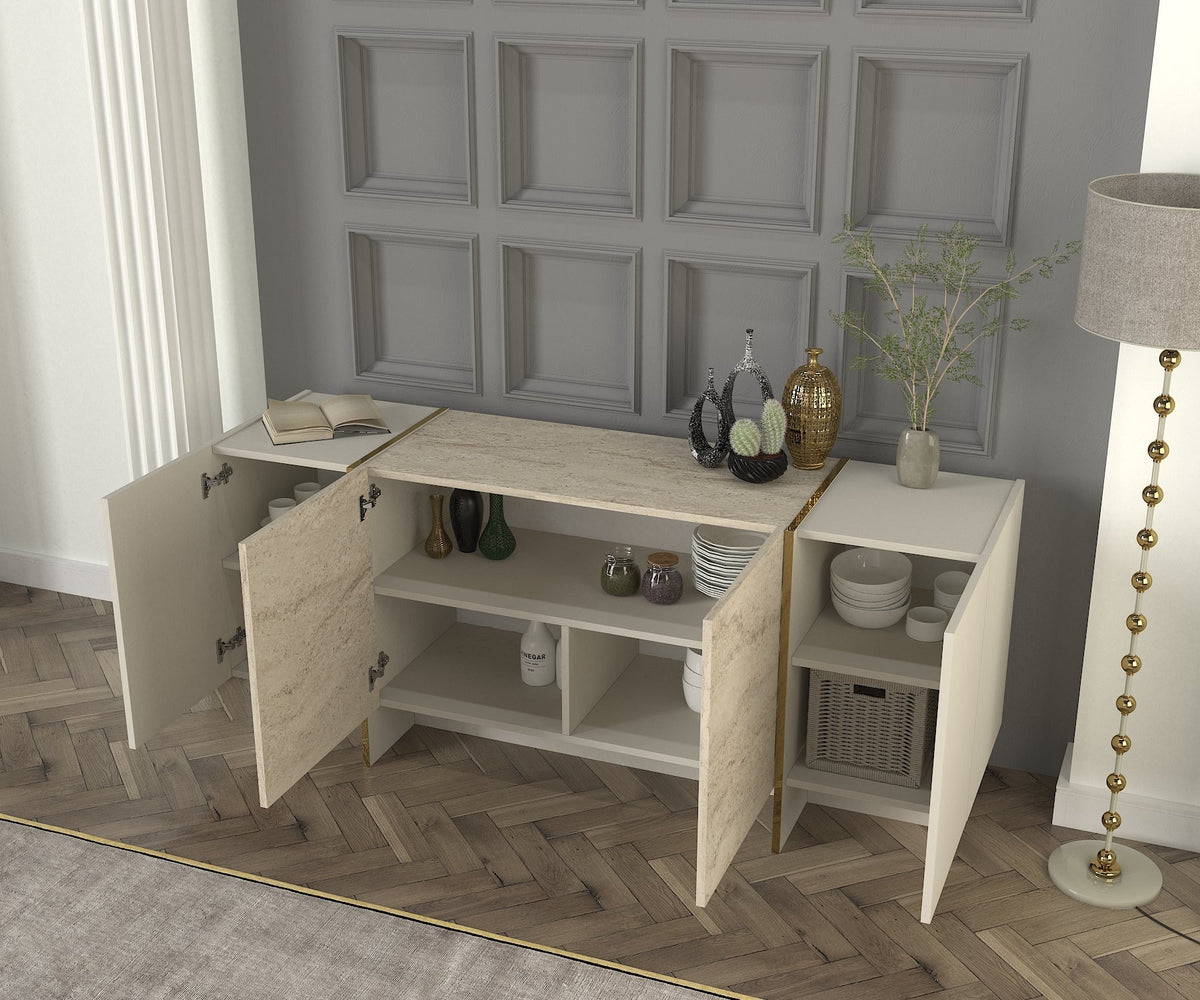 Komoda VEYRON, boja Travertine, boja sandstone