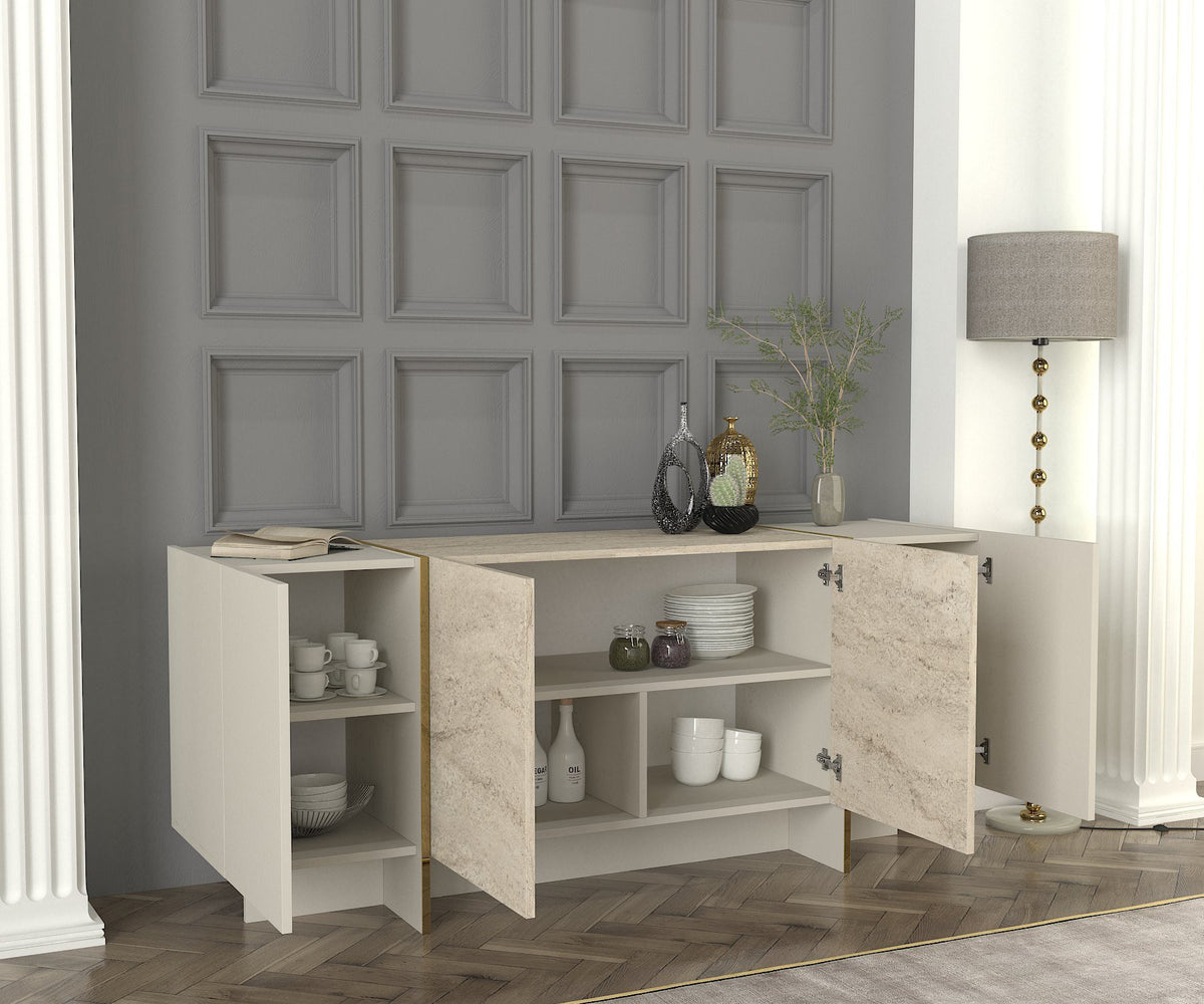 Komoda VEYRON, boja Travertine, boja sandstone