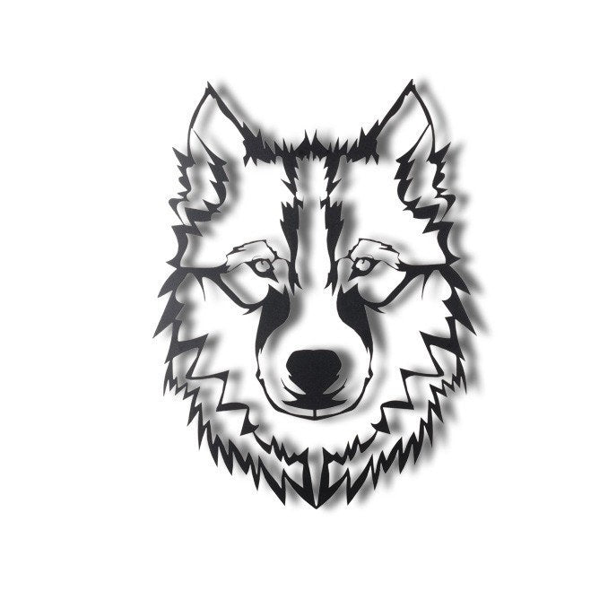 Metalna zidna dekoracija, Wolf v11