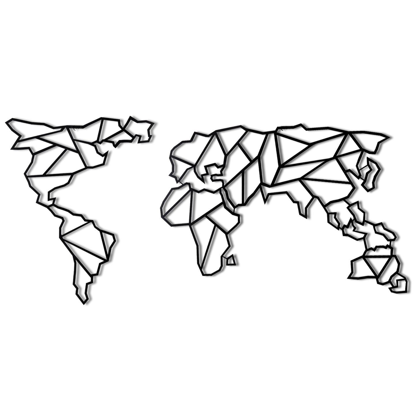 Metalna zidna dekoracija, World Map XL - Black