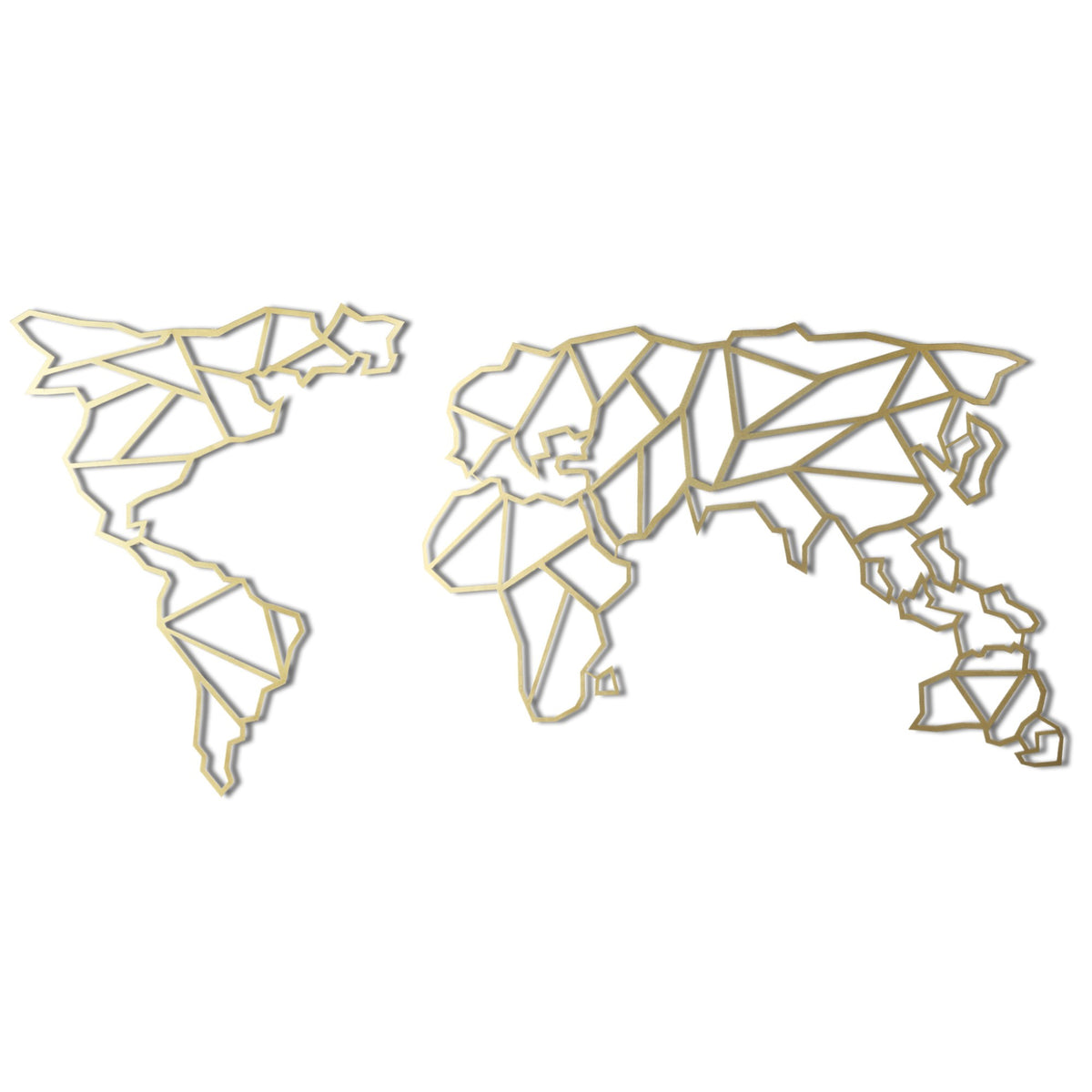 Metalna zidna dekoracija, World Map XL - Gold