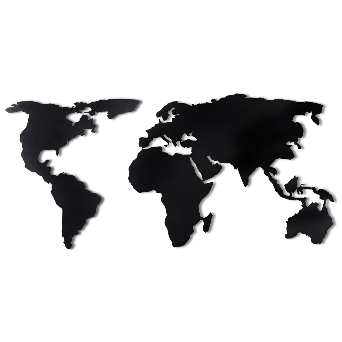 Metalna zidna dekoracija, World Map Silhouette XL - Black