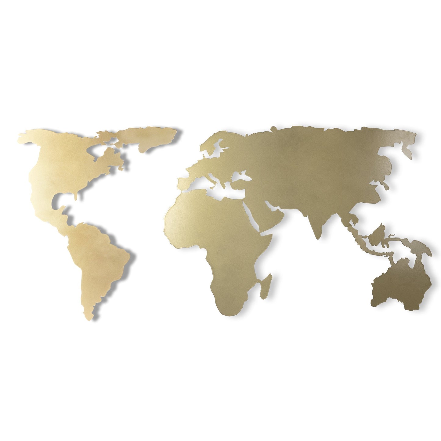 Metalna zidna dekoracija, World Map Silhouette XL - Gold
