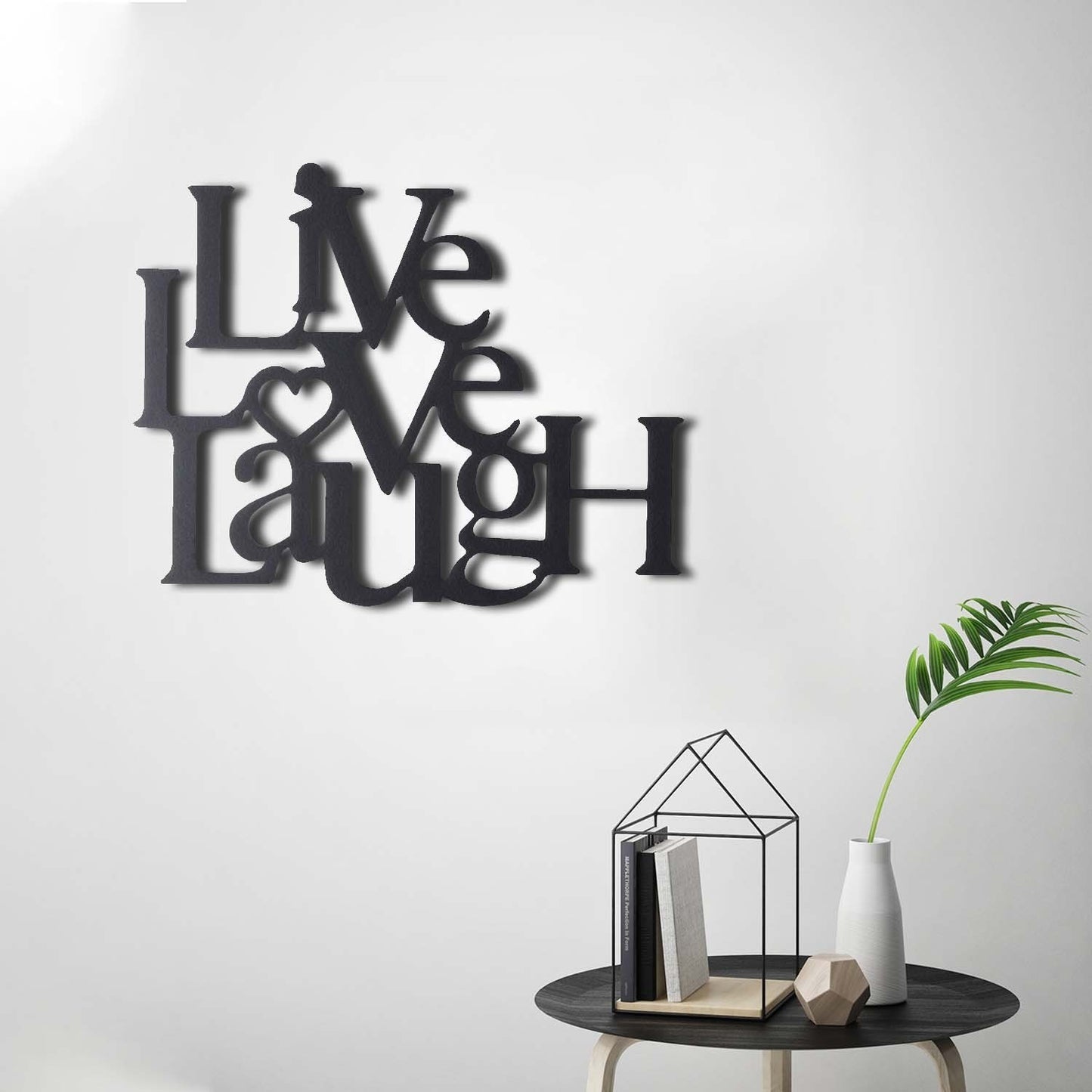 Metalna zidna dekoracija, Live Love Laugh