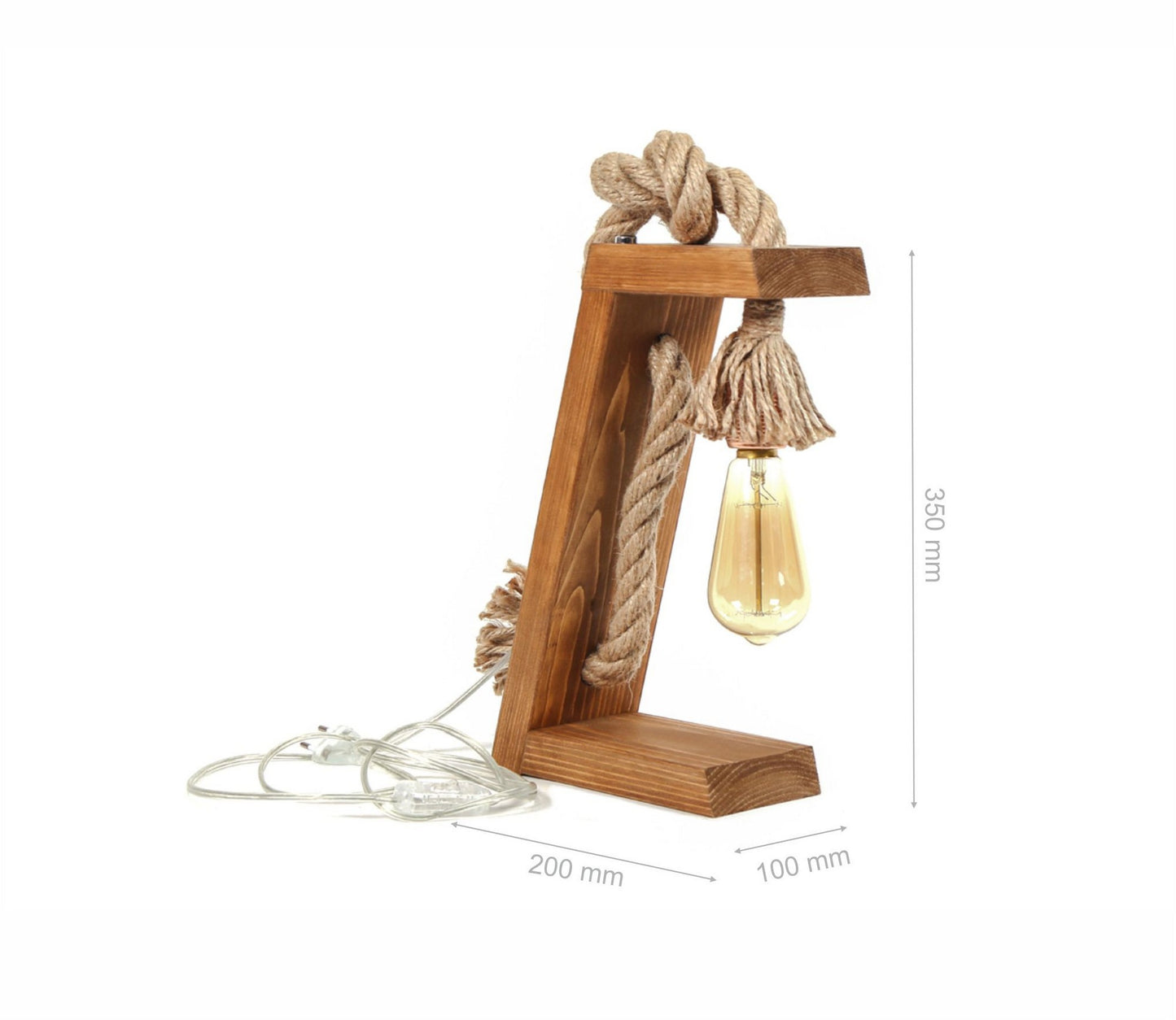 Stolna lampa SPOON, smeđe- zlatna, 100% drvo ručni rad, 20 x 35 x 10 cm, duljina kabla 200 cm, 1 x E27 40 W, KN13