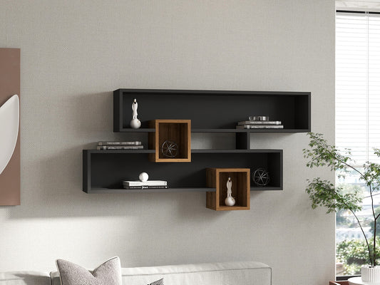 Polica zidna KAREN WALNUT, Karen - Walnut, Anhtacite