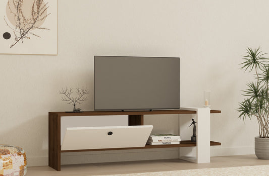 Polica za TV GAYE, Gaye - Walnut, White