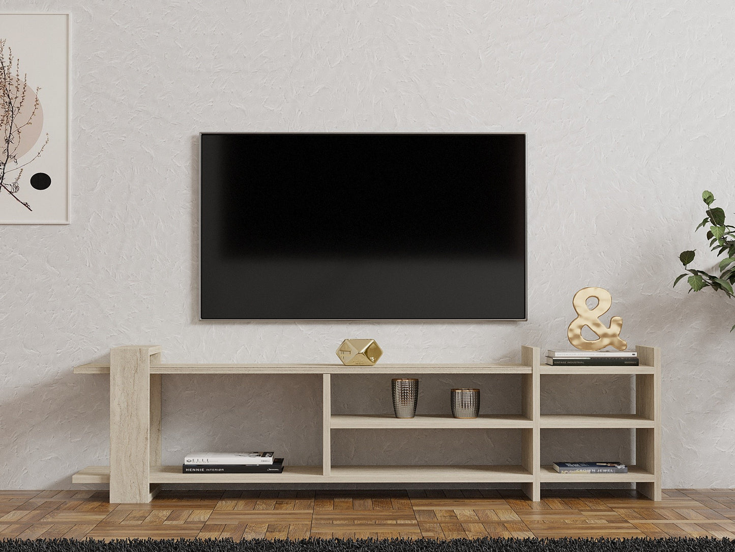 TV stalak ZEYNA, boja Travertine