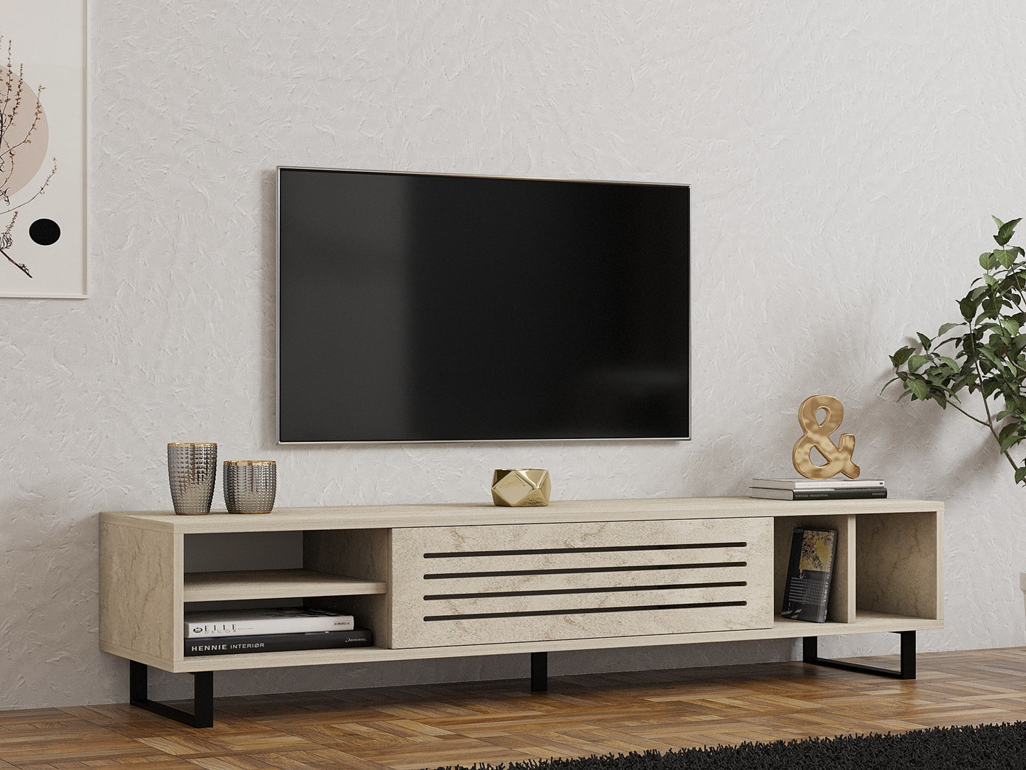TV stalak SAFIR, boja Travertine