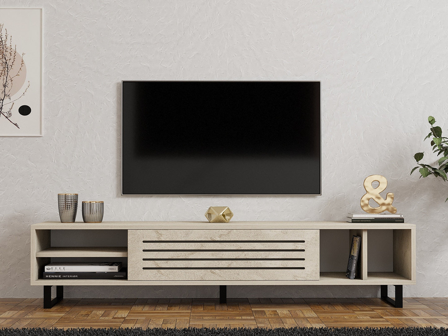 TV stalak SAFIR, boja Travertine