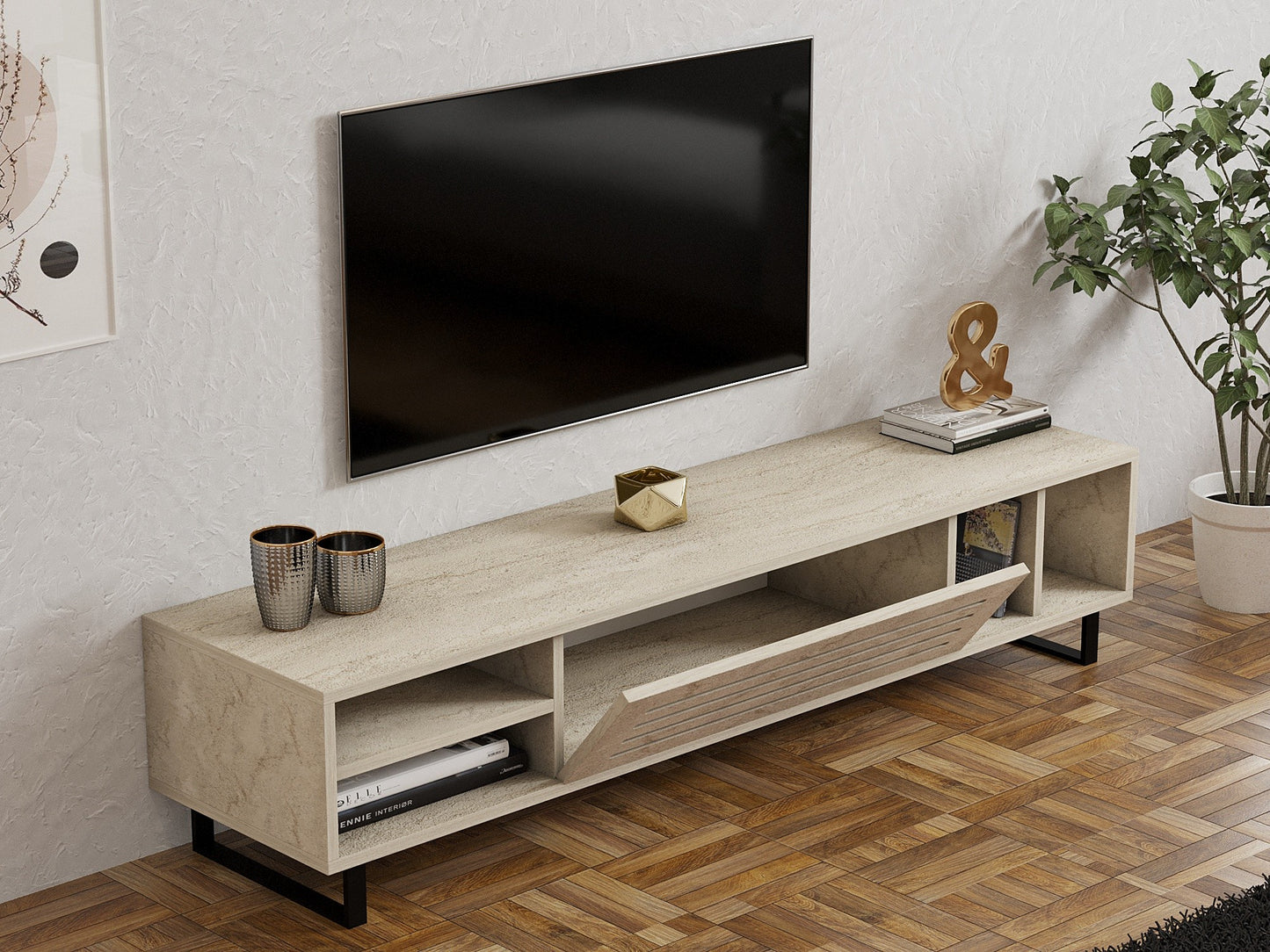TV stalak SAFIR, boja Travertine