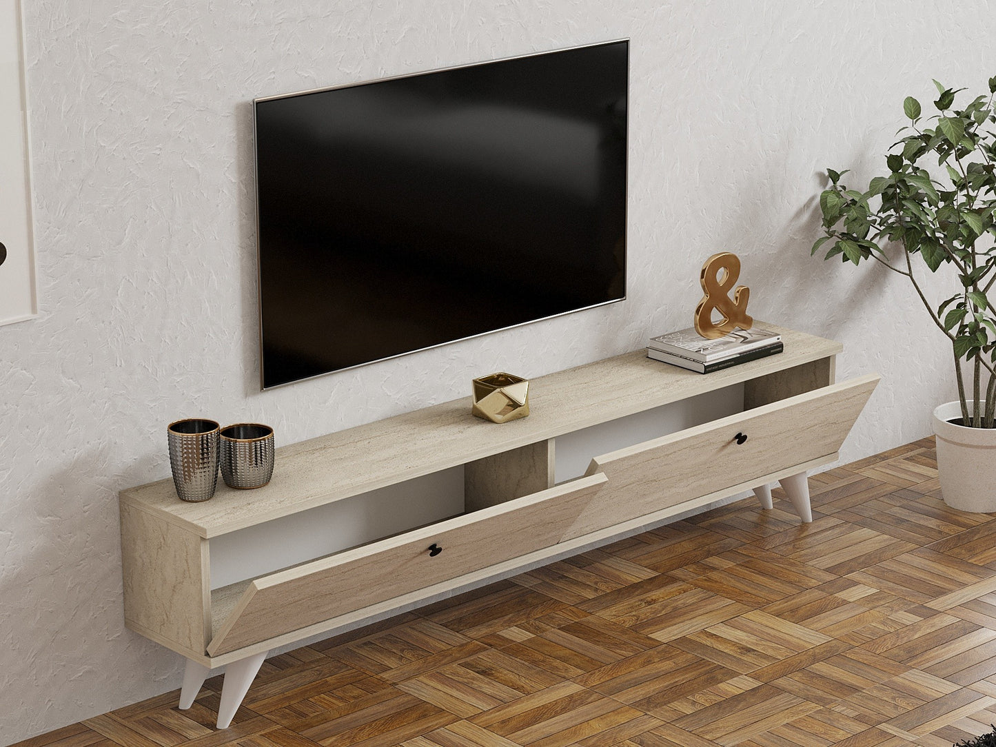 TV stalak PARIS, boja Travertine