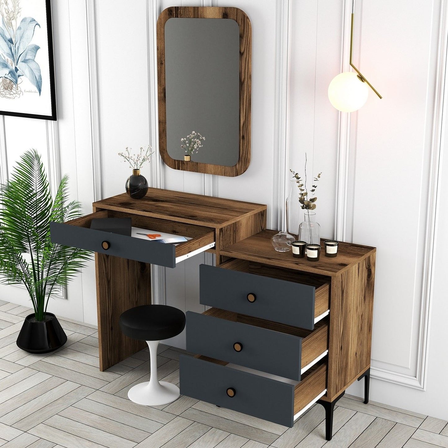 Ormar, Lizbon 543 - Walnut, Anthracite