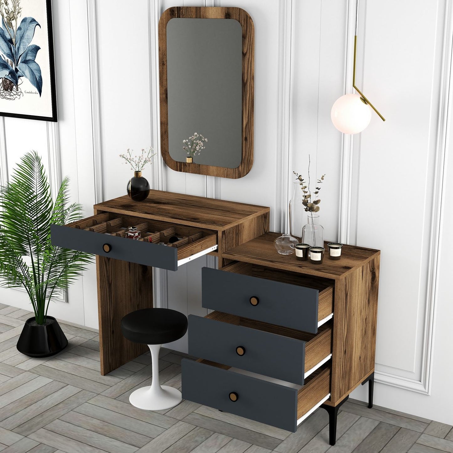 Ormar, Lizbon 543 - Walnut, Anthracite