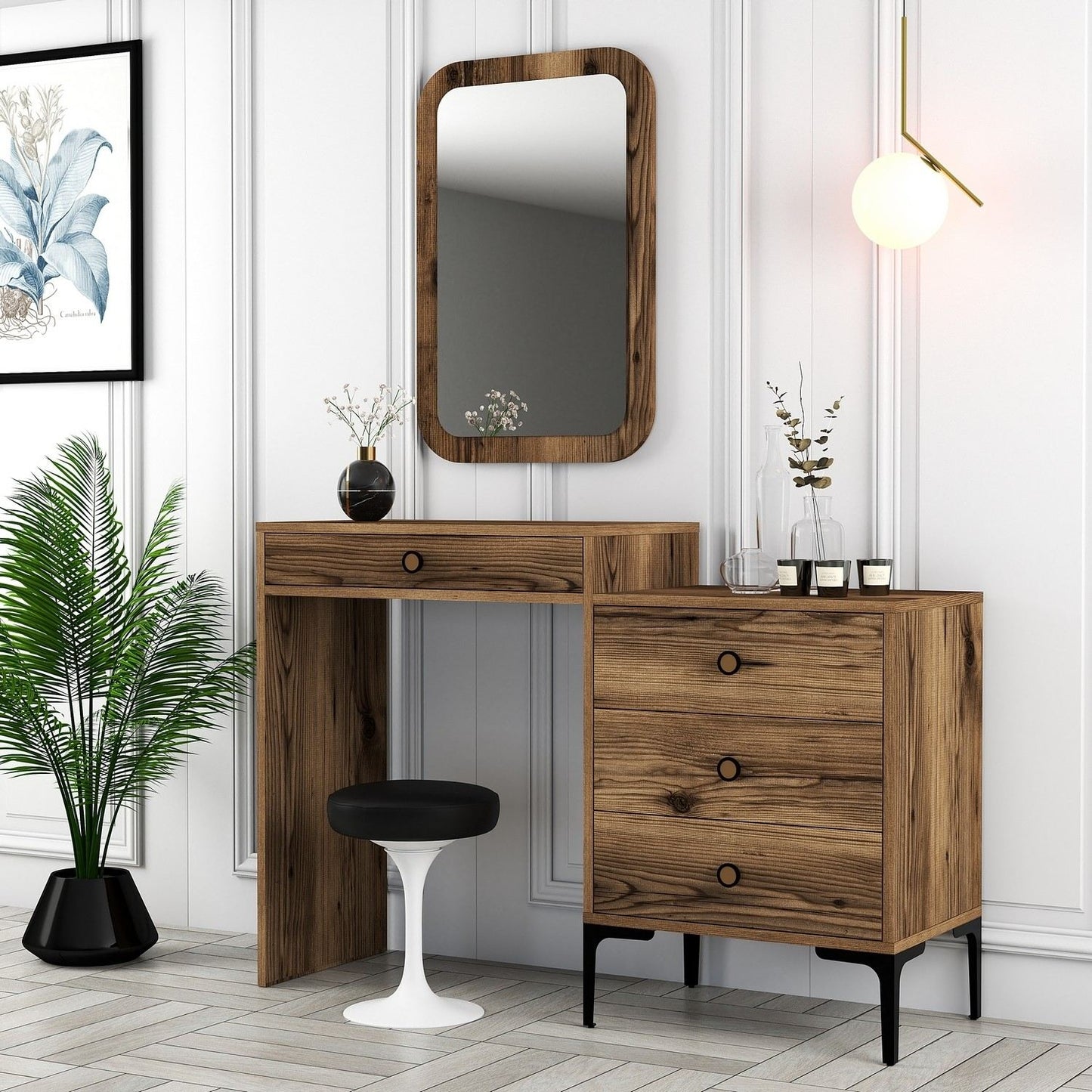 Stol za šminkanje, Lizbon 546 - Walnut