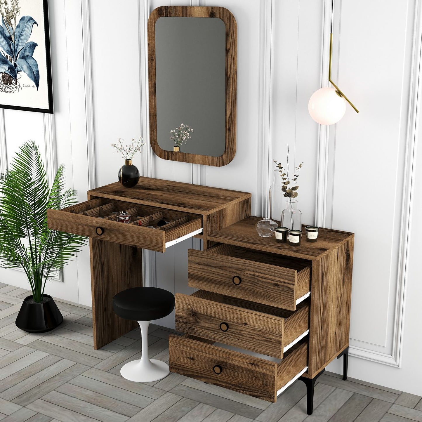 Stol za šminkanje, Lizbon 546 - Walnut