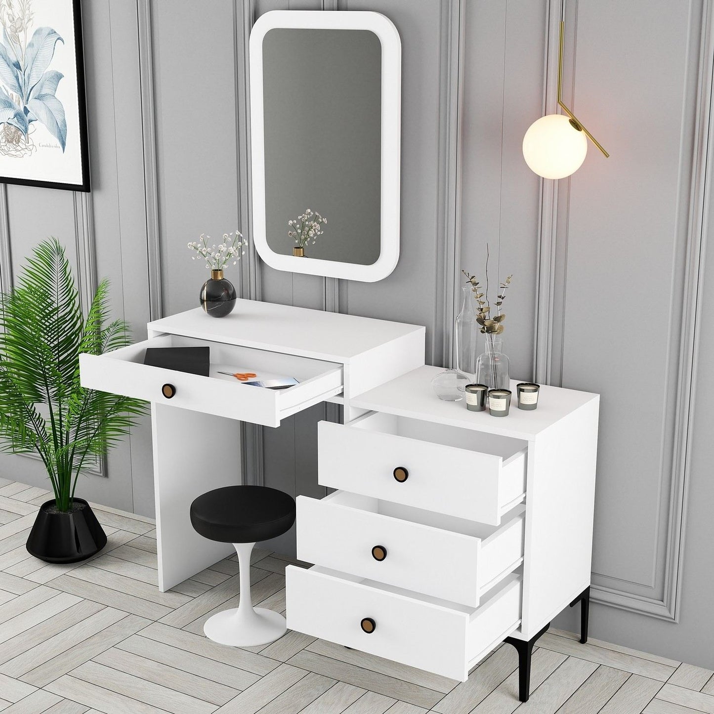 Stol za šminkanje, Lizbon 549 - White