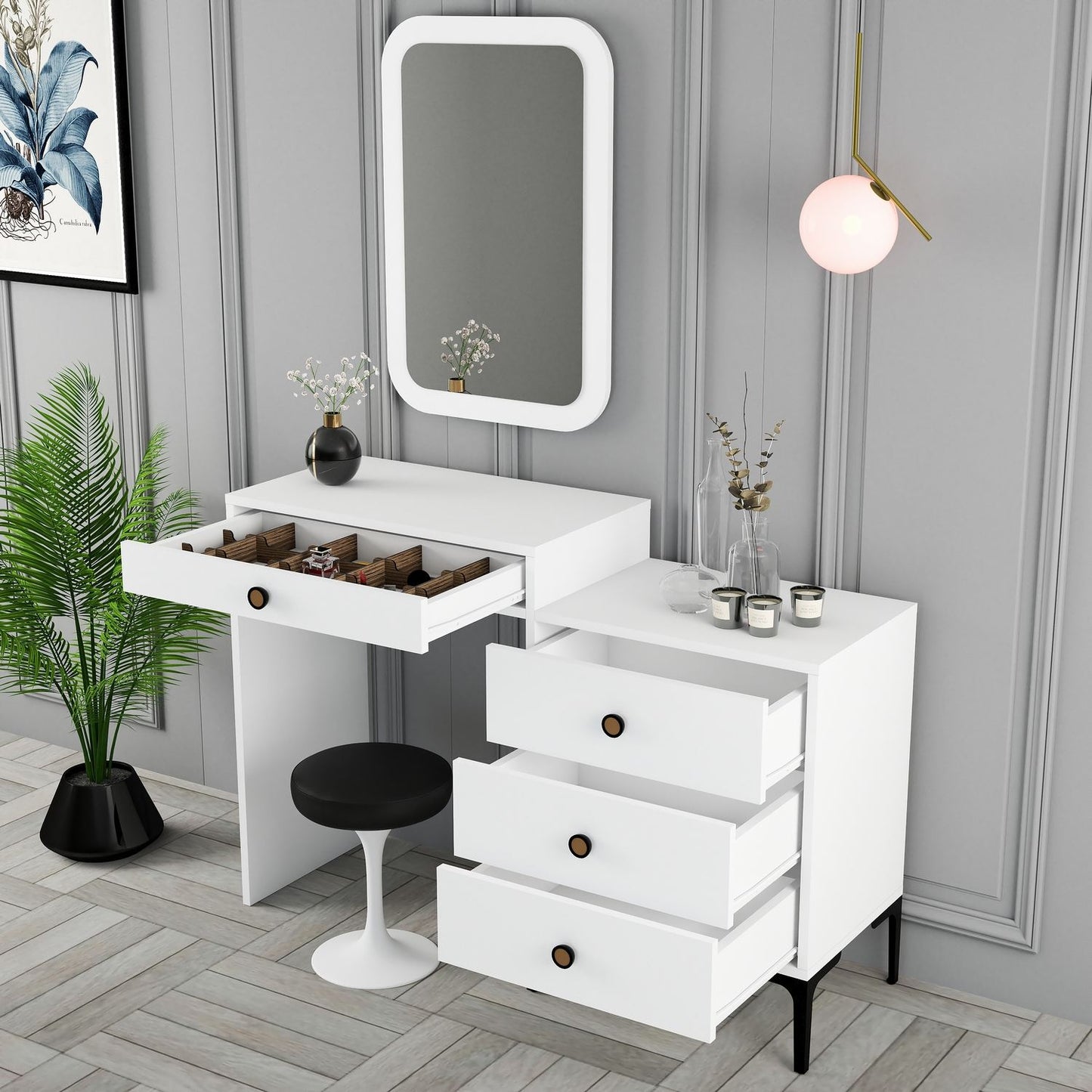 Stol za šminkanje, Lizbon 549 - White