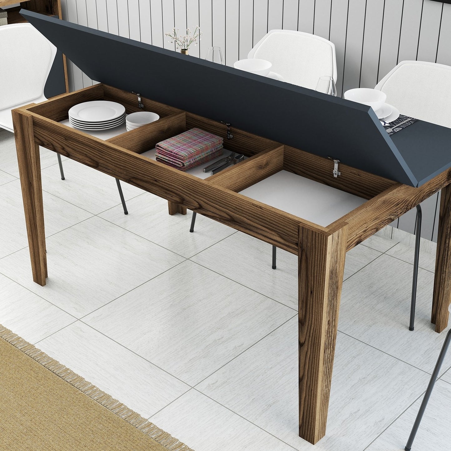 Blagovaonski stol, Milan 513 - Walnut, Anthracite