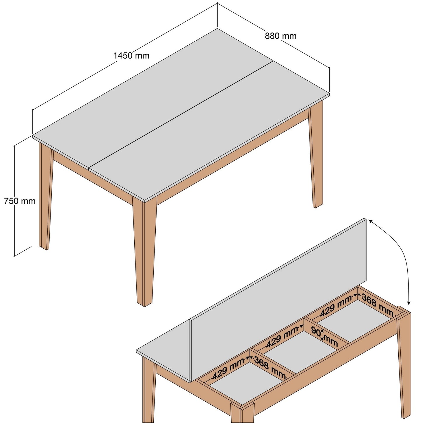 Blagovaonski stol, Milan 516 - Walnut