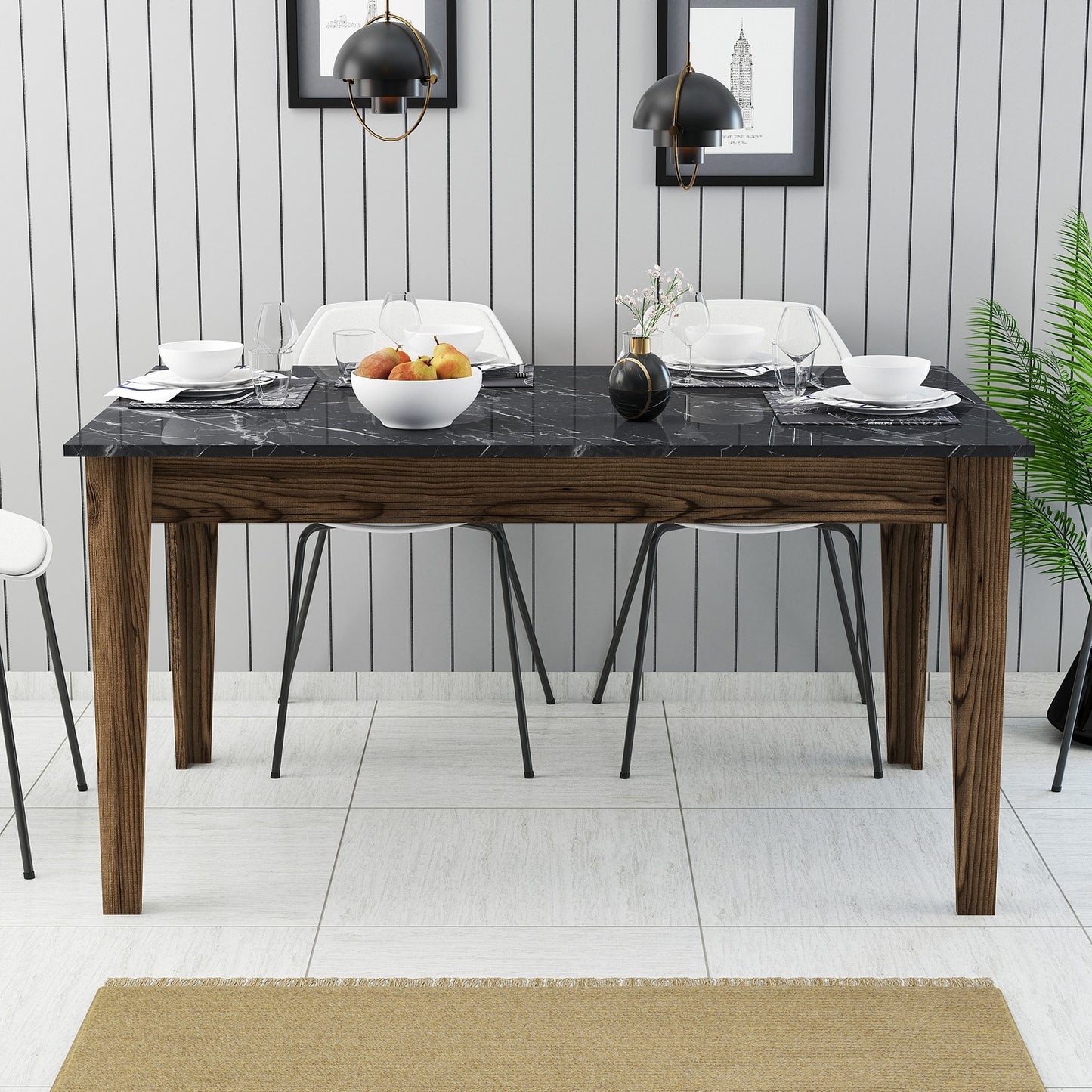 Blagovaonski stol, Milan 518 - Walnut, Black
